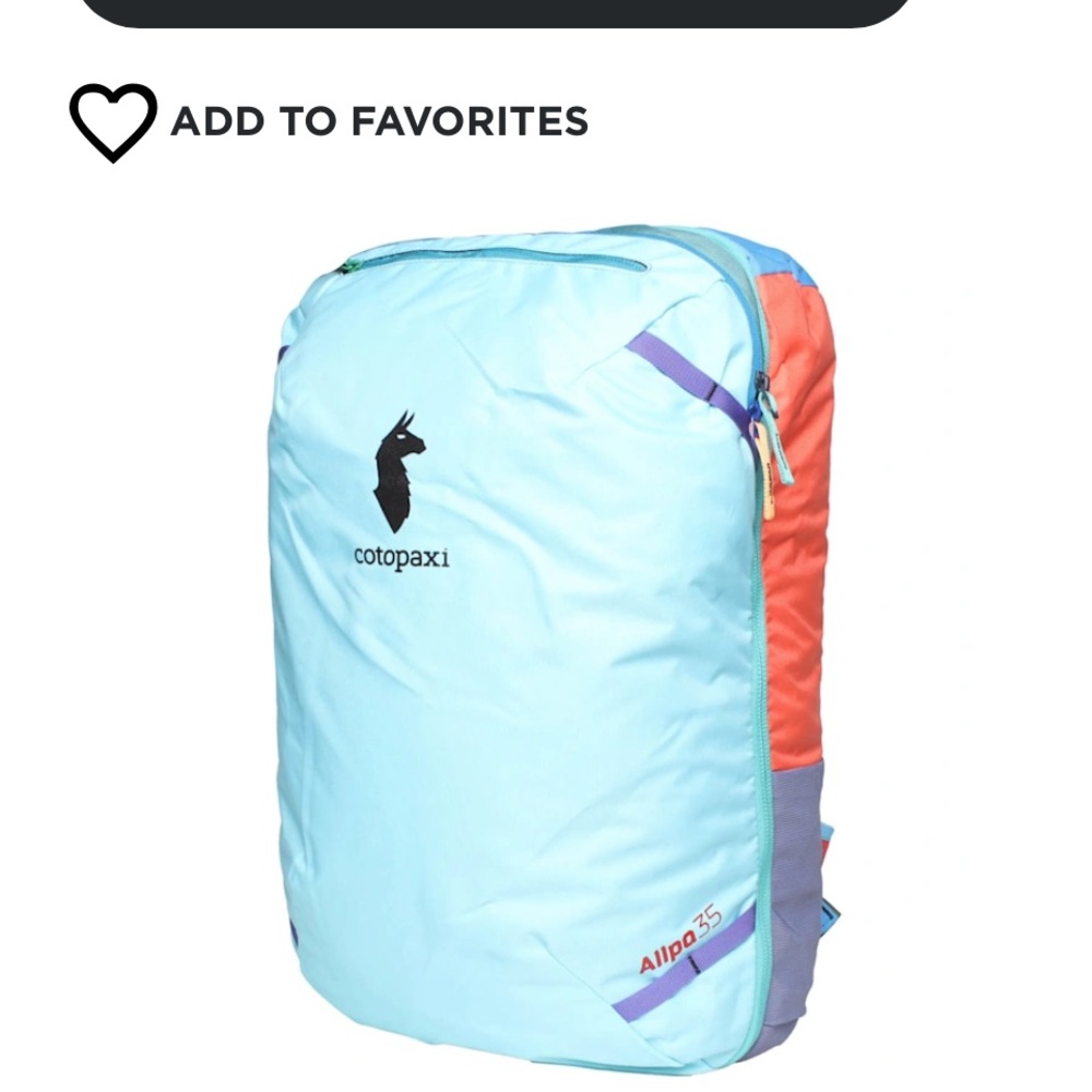 Cotopaxi Allpa 35L Light Blue Backpack with Red